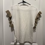 ZARA  Ruffle Sleeve T-shirt - Sz Small - EUC Photo 1