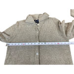 VTG Denim & Co. Chenille Cardigan Sweater S Tan Button Front Long Sleeve Brown Photo 6