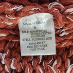 HYFVE Coral Red Chunky Knit Cropped Sweater Hoodie Size Small Oversized Pullover Photo 7