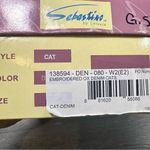 Vintage Sebastino Denim Cat Embroidered Sneakers NEW Blue Size 8 Photo 10