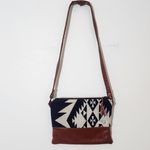 Nana Navy and Brown Women's Bag Nana Aztec Print Leather Bag Black Photo 1