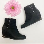 Stuart Weitzman  Leather Suede Wedge Ankle Boots: Black Photo 2