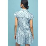 Anthropologie Maeve Cap Sleeve Button Front Romper Size Small Blue Photo 1