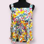 Loft Floral Tie Back Peplum Cami Size 4 Photo 2