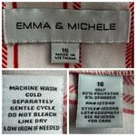 Emma & Michele Women's Jumpsuit V-neck Tie Waist White Red Stripes Size XL Photo 12
