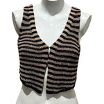 Nectar Clothing Womens Stripe Knit Sweater Vest Multicolor Size M Cropped Photo 0