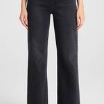 Whistles Black Dark Wash Wide‎ Leg Frayed Hem Jeans Size 32 Photo 0