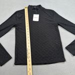 Forever 21 NWT  Top Shirt Womens S Black Long Sleeve Mock Neck Knit Eyelet Tee Photo 4