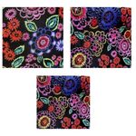 Elementz VTG  Blouse Woman 1X Black Floral Shirt Button Short Sleeves Psy… Photo 7