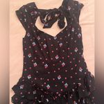 Kimchi Blue  Black Strawberry Ruffle Romper Photo 3