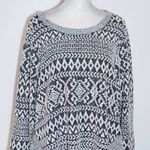 One World  Black and White Knit Top Size XL Aztec Knit Top Photo 2
