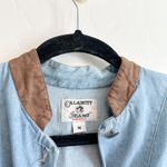 Calamity Jeans | Vintage Southwestern Denim Jean Suede Collar Shacket Jacket Blue Size M Photo 2