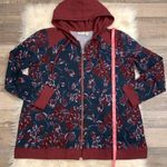 LOGO By Lori Goldstein LOGO Lounge Lori Goldstein floral zip front hooded sweatshirt jacket NWOT Photo 6