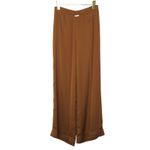 Soft Surroundings  Camel Brown Satin Wide Leg Trousers Pull-On Pants Medium Photo 1