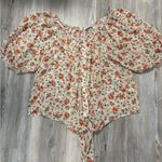 Body Central  Floral Blouse with Puff Sleeves Photo 0