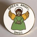 Rare Vintage 1980s Sierra Madre Girl Scouts Pin Green Angel SMGS GS Gold Tone Photo 0
