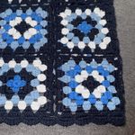 Granny square knit sweater tank top blue white super soft cropped NEW boho Size XL Photo 1