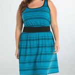Torrid Striped Jersey Tank Skater Dress Plus Size 1 1X 14/16 Blue Black Photo 0
