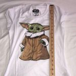 Star Wars Grogu Baby Yoda Mandalorian White Fitted T-Shirt Medium Tee  Photo 2