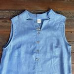 NWT Lintico 100% Linen Taylor Sleeveless
Straight High Slit Maxi Dress Sz S 🧡🎀 Blue Photo 11