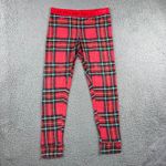 PINK Victoria's Secret Plaid Pajama Set Women Large Top and Pants Christmas Red Photo 3