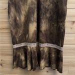 Candie's Y2K Size Large Brown Tie Dye Lace Trim Flutter Elbow Sleeve Midi Dress Photo 7