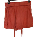 Indigo Rein Women's Orange Red Paperbag Waist Shorts Casual Summer Photo 0
