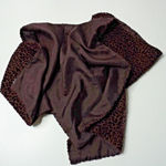 Brown Burnout Velvet Scarf Animal‎ Print Leopard Cheetah Artsy Boho Wild Gift Photo 4