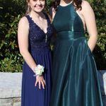 Sherri Hill Navy Blue Formal Prom Dress Photo 1