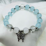 Blue Beaded w/ Sparkly Butterfly Charm Bracelet Photo 0