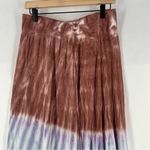 Chaser ‎ Tie Dye Stretch Silky Basics Rib Waist Faux Wrap Midi Skirt Lightweight Photo 3