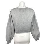 Amazhiyu Gray Round Neck Long Sleeve Frayed Hem Cropped Pullover Cozy Sweater XL Photo 1