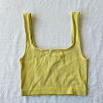 ZARA Yellow Women’s Ribbed Square Neck Cropped Tank Top - Size XS Photo 1