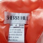 Sherri Hill Coral Formal Dress with Ruffles Fit & Flare Side Sheer Pockets Photo 2