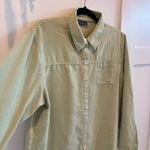 Relativity  Suede Feel Pastel Green Cottage Core Women's Button Down Size Large Photo 3