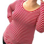 American Eagle SMALL Striped Long Sleeve Raw Round Hem Soft & Sexy Jegging Tee Photo 1