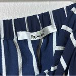 Papaya Women's Blue/white Stripe Jumper Crop Palazzo Strapless Belted Small Photo 4