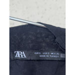 ZARA  Black Eyelet Sleeve Openwork Embroidery Back Maxi Dress Women’s Size Small Photo 9