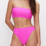 Good American GOOD‎ AMERICAN NWT Neon Hot Pink Better Band bikini Two Piece Size Small Photo 0