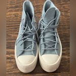 Converse  Light Blue Suede Platform Sneakers Photo 4