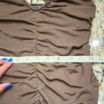 White Fox Boutique  Brown Ruched Halter Mesh Bodycon Mini Dress Women’s Small Photo 8