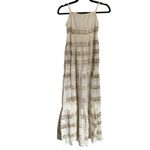 Aerie NWT  Sz XS Beachy Tiered Maxi Dress Tan Ivory Coastal Boho Vacation Lace Photo 2