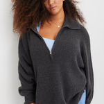 Aerie CozyUp Waffle Quarter Zip Sweater Women’s Small Photo 0