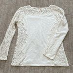 Sundance white long sleeve knit top with crochet sz XS Photo 5