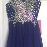 Navy Blue Homecoming Dress Size 6 Photo 0