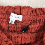 Gianni Bini Smocked Peasant Top Long Sleeve Burnt Orange Rust Red Size XS New Photo 3