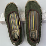 SIMPLE Women's Eco Friendly Organic Cotton Eyelet Flats Olive/Neutral Photo 0