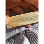 Massimo Dutti  Blue Stripe Button Down Shirt White Collar Cuffs Size 12 Photo 7