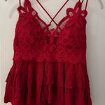 Zenana  Red Lace Top Photo 0