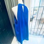 NWOT Royal Blue Woman’s Dress. Light Sleeveless Halter Neck Crepe Midi Dress Photo 8